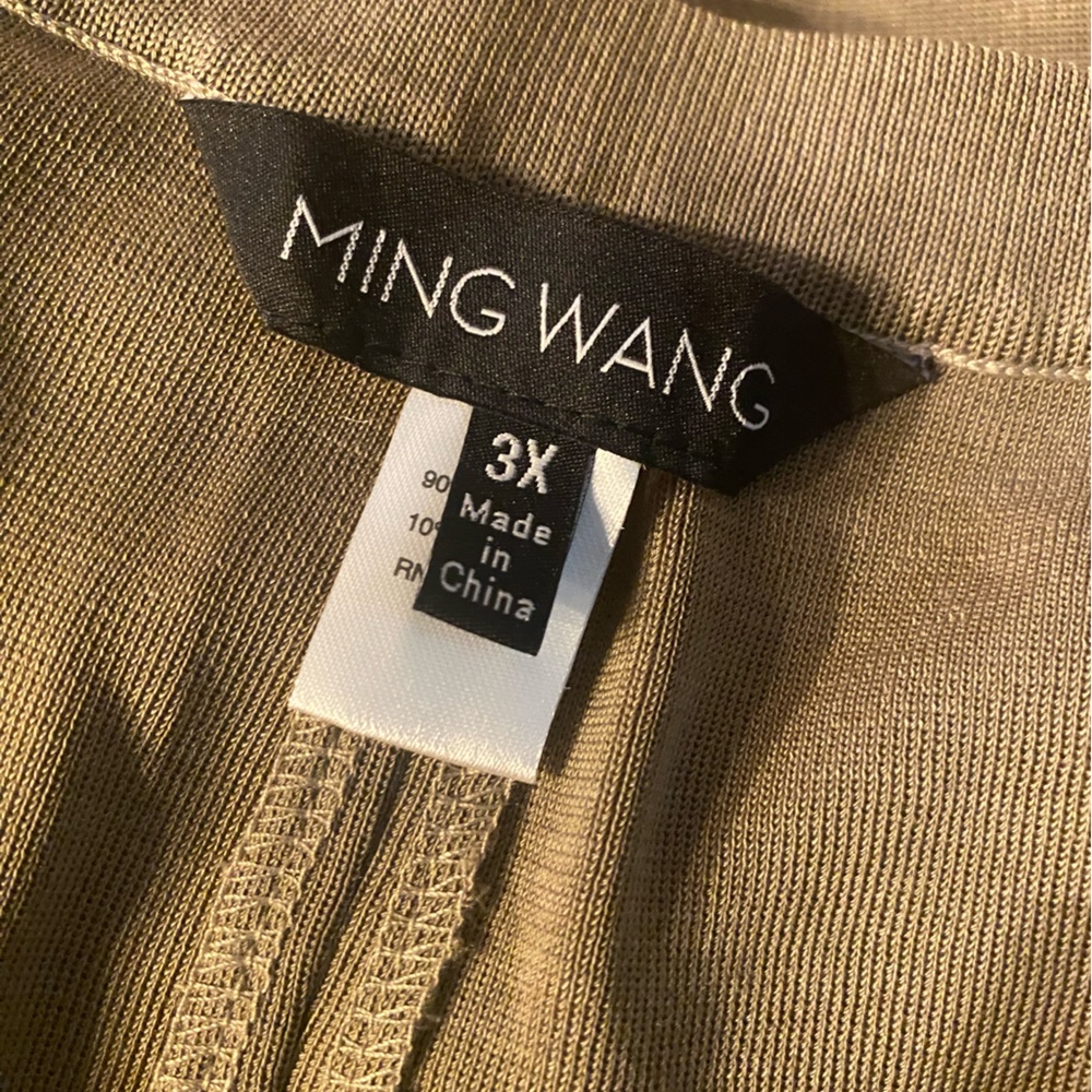 Ming Wang Plus Size Stretch Crepe Straight Leg Pants Limestone 3X NWT - Picture 3 of 9